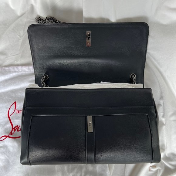 Christian Louboutin Sweet Charity Large Gaia Calf Leather Shoulder Bag Black - Picture 7 of 9